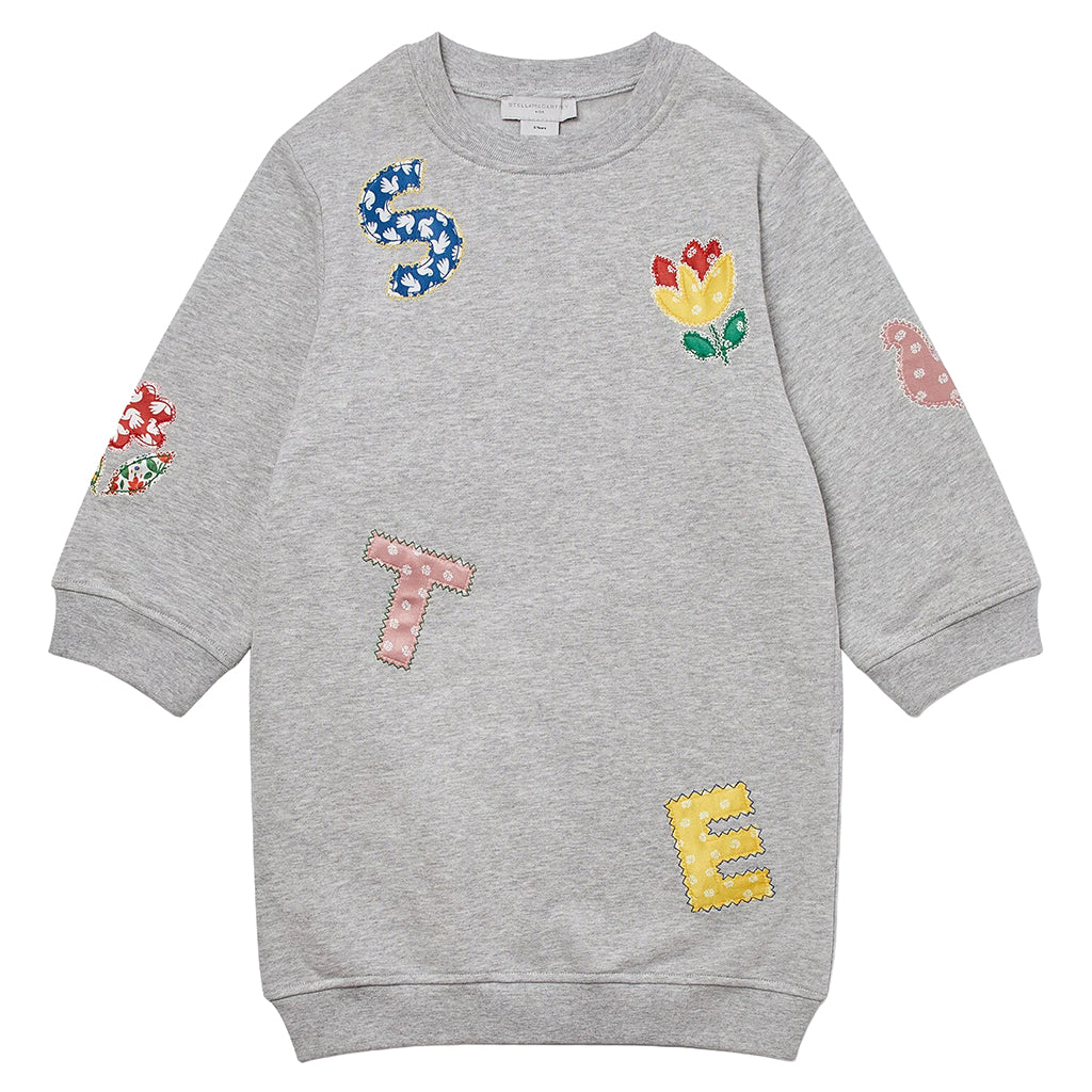 Stella McCartney Child Fleece Dress With Patches Grey