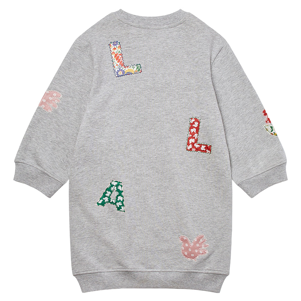 Stella McCartney Child Fleece Dress With Patches Grey
