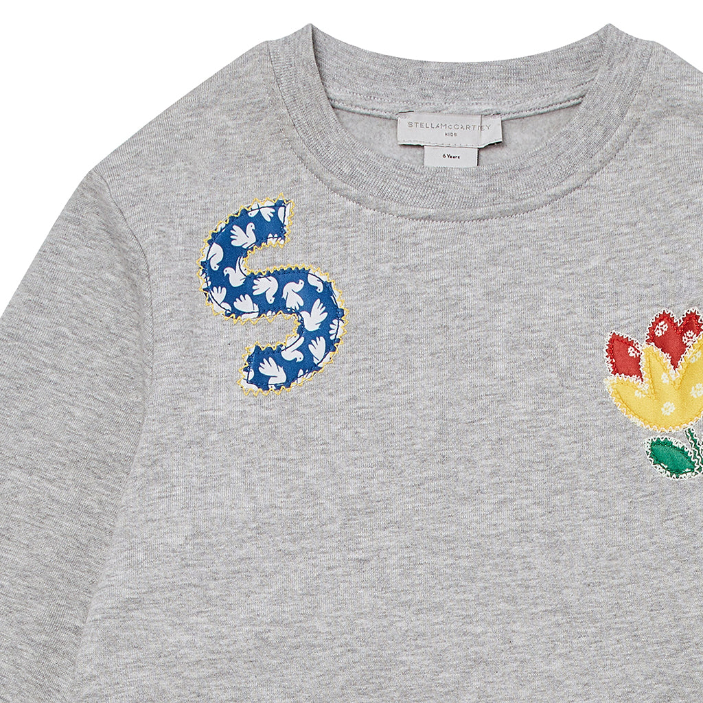 Stella McCartney Child Fleece Dress With Patches Grey