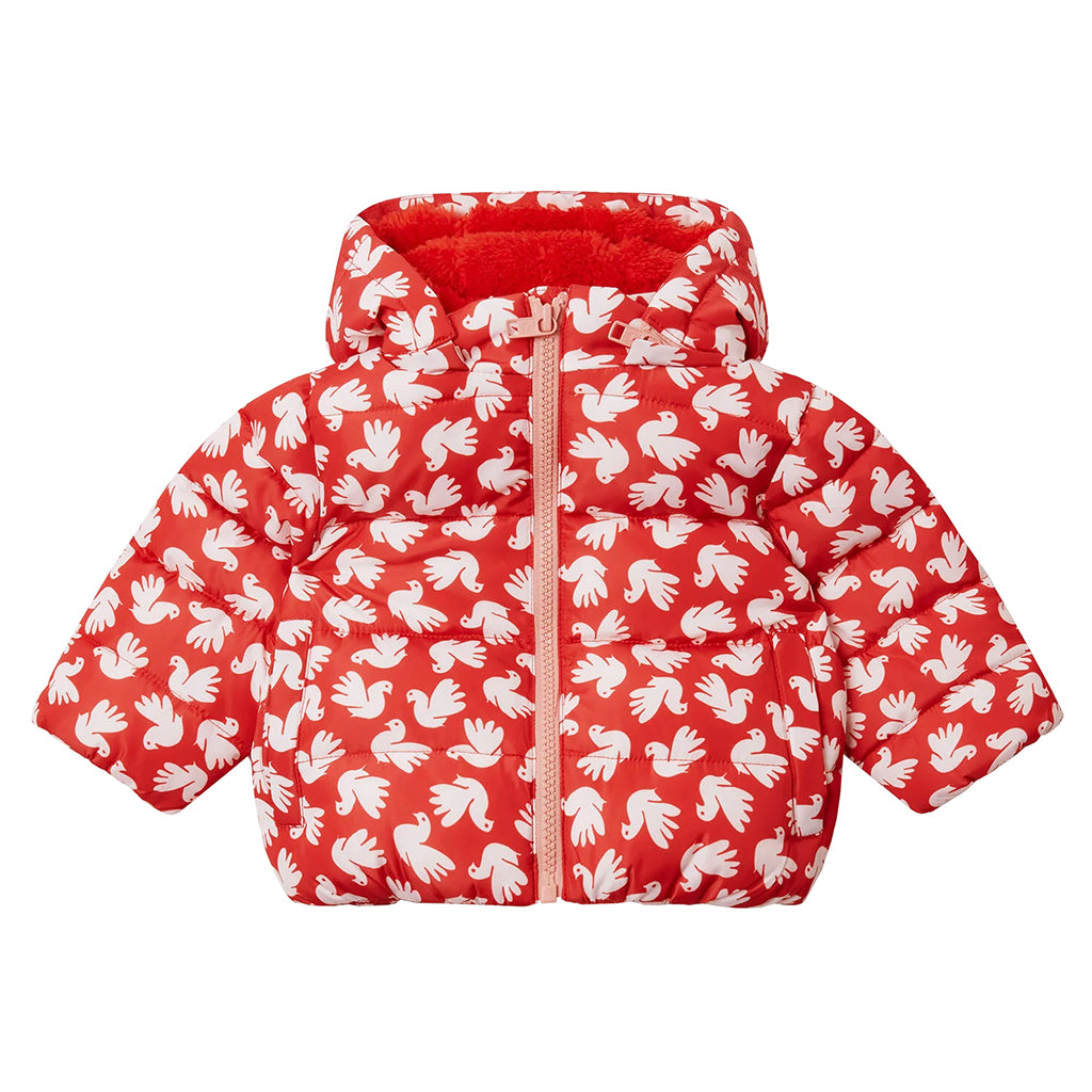 Stella McCartney Baby Puffer Jacket Dove Print Red
