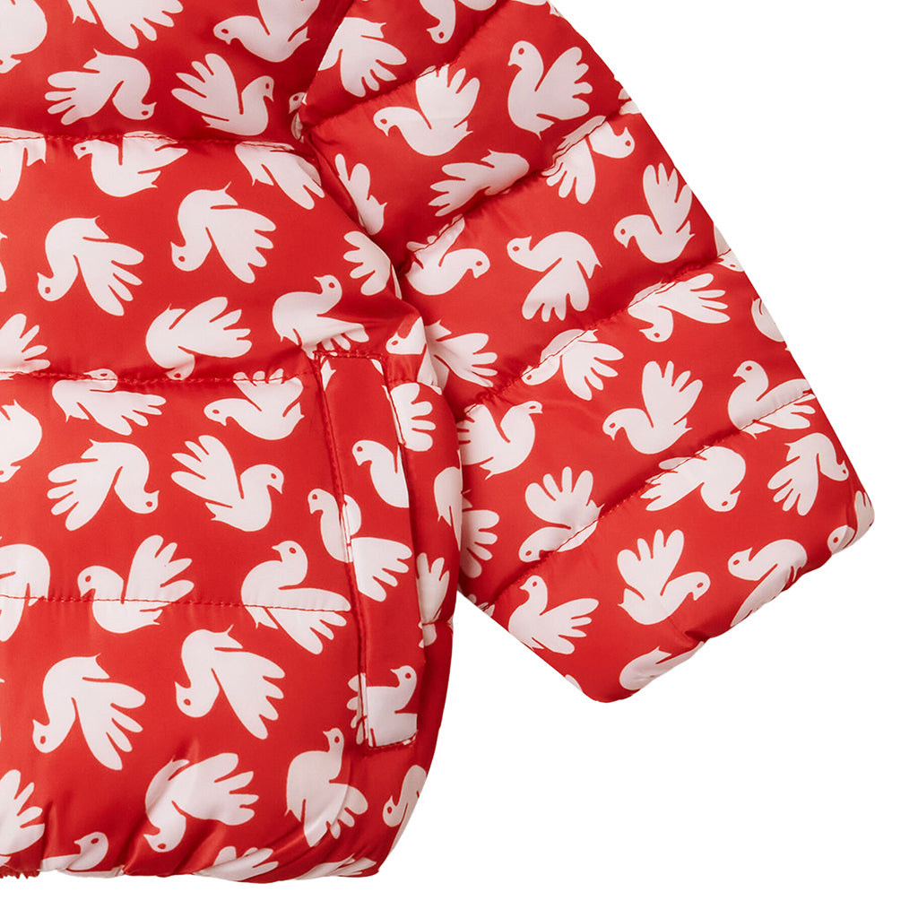 Stella McCartney Baby Puffer Jacket Dove Print Red