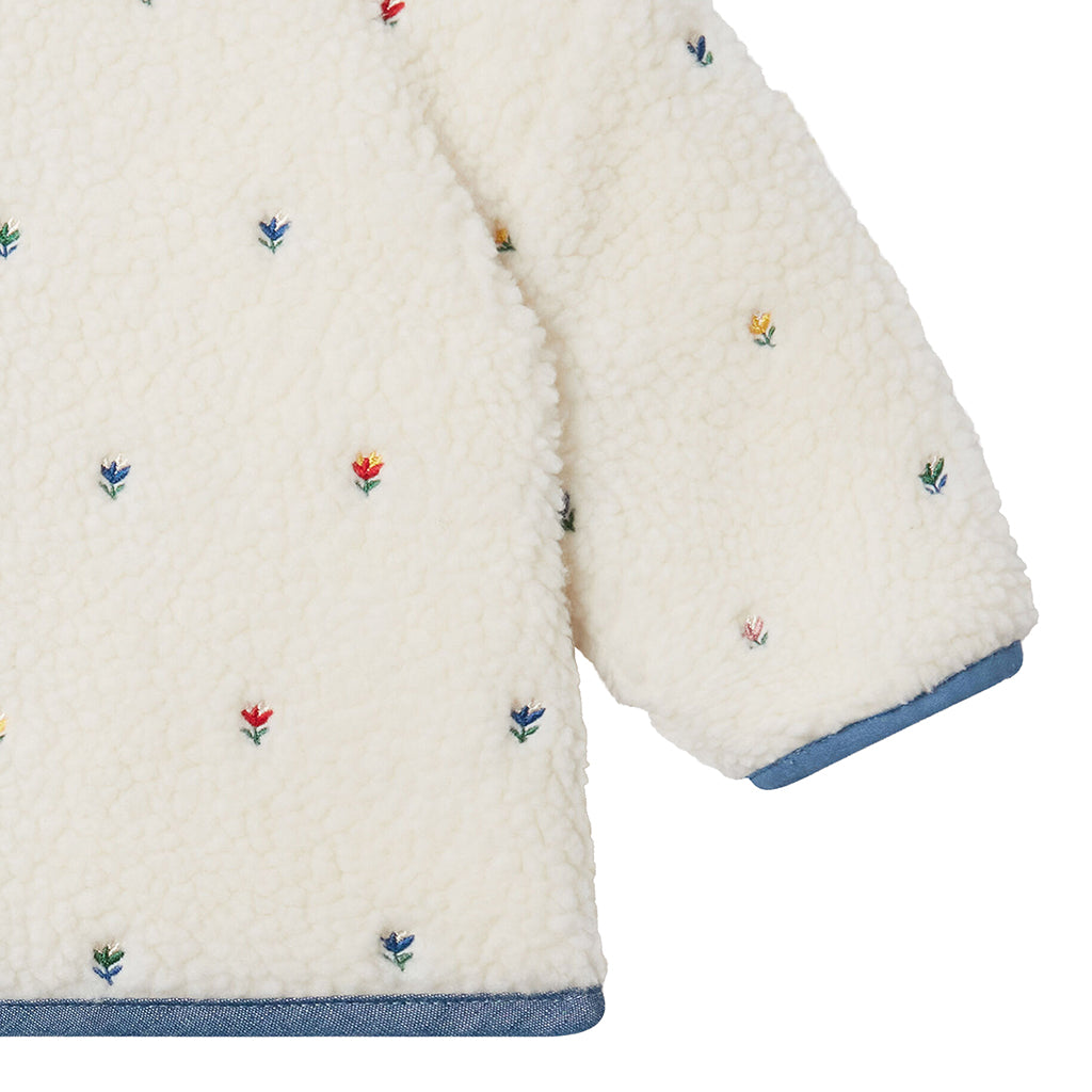 Stella McCartney Baby Teddy Jacket With Tulip Embroidery White