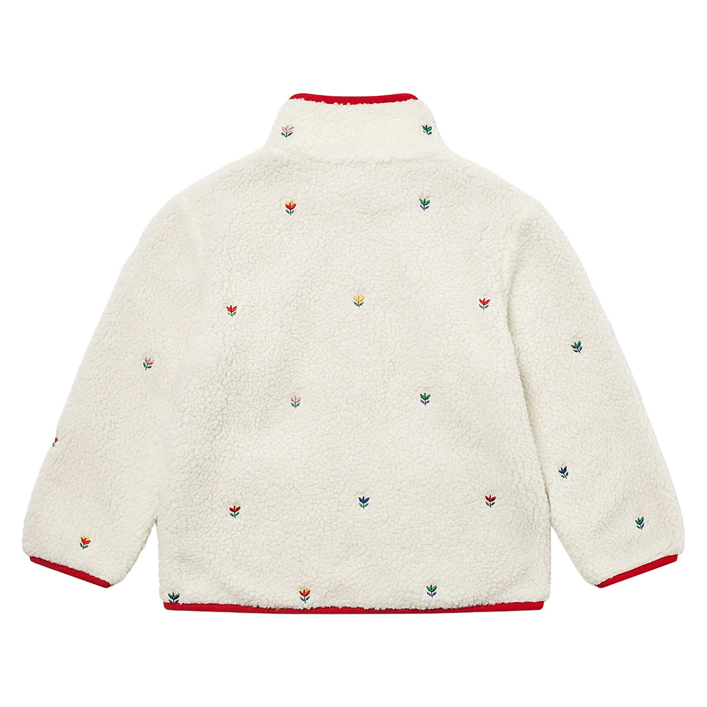 Stella McCartney Child Teddy Jacket With Tulip Embroidery White