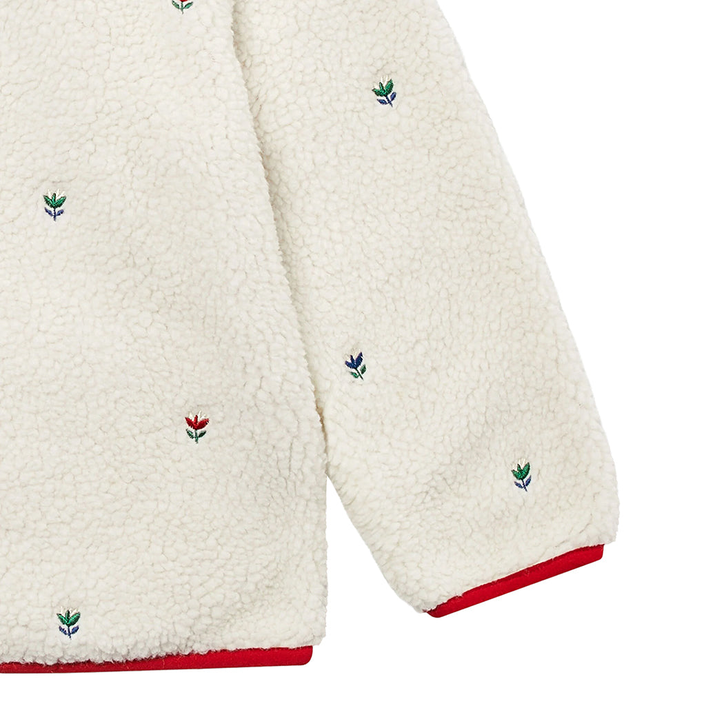 Stella McCartney Child Teddy Jacket With Tulip Embroidery White