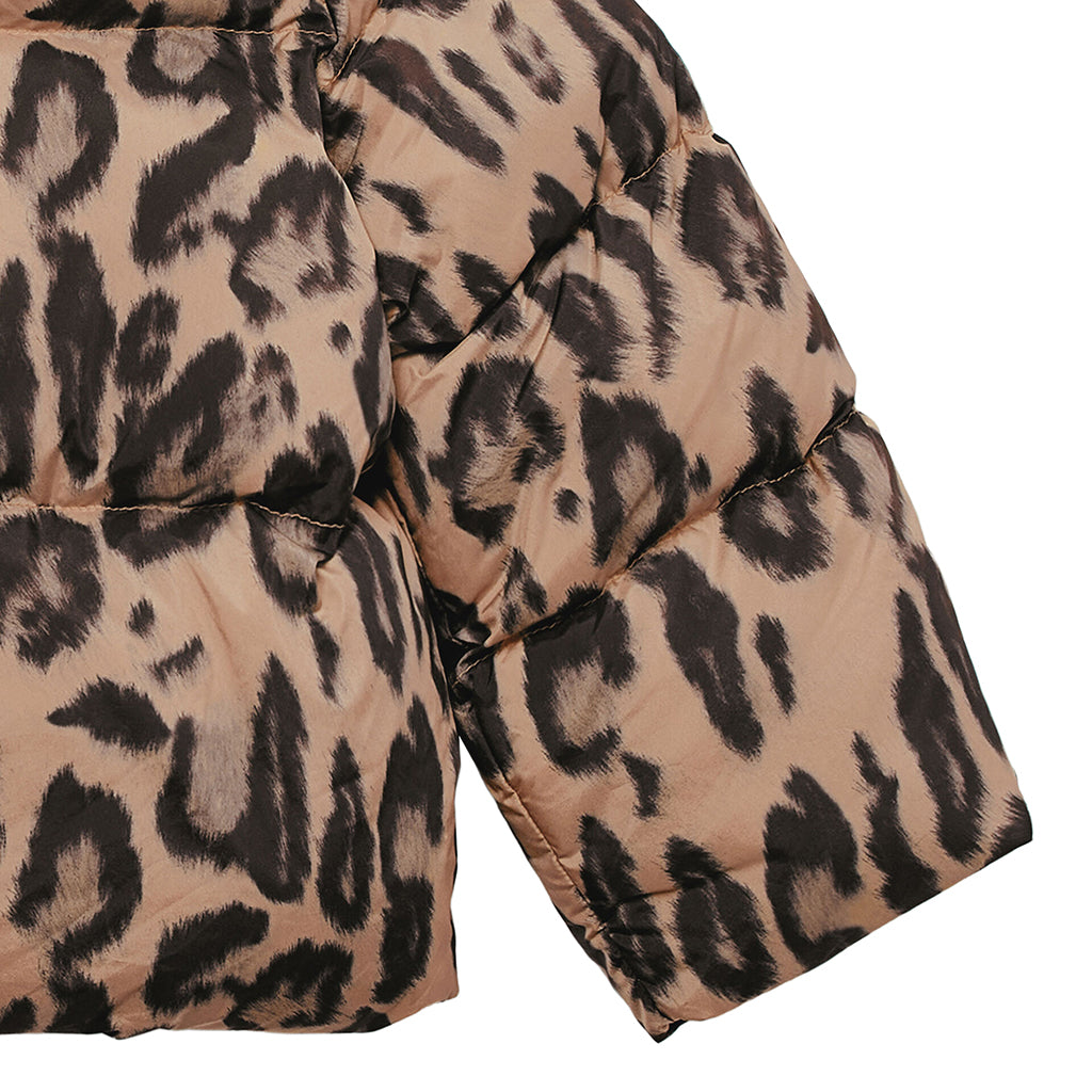 Stella McCartney Child Puffer Jacket Cheetah Print Brown