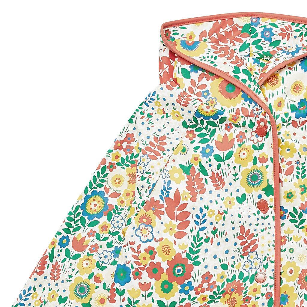 Stella McCartney Child Hooded Jacket Multicolour Flowers Print