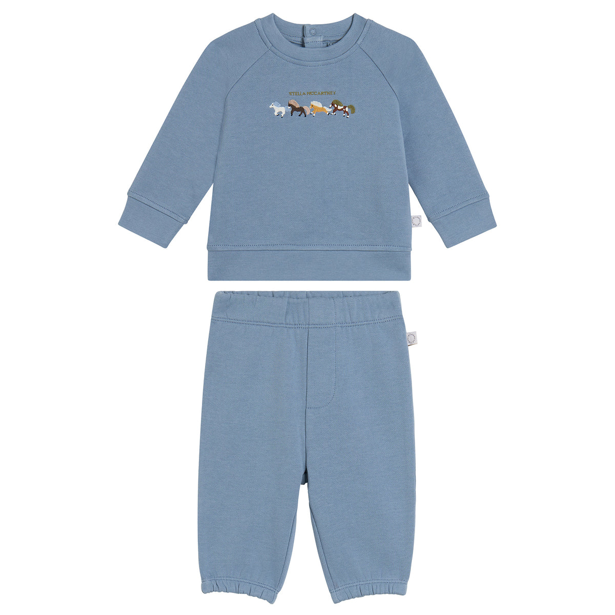 Stella McCartney Baby Tracksuit With Horse Embroidery Blue