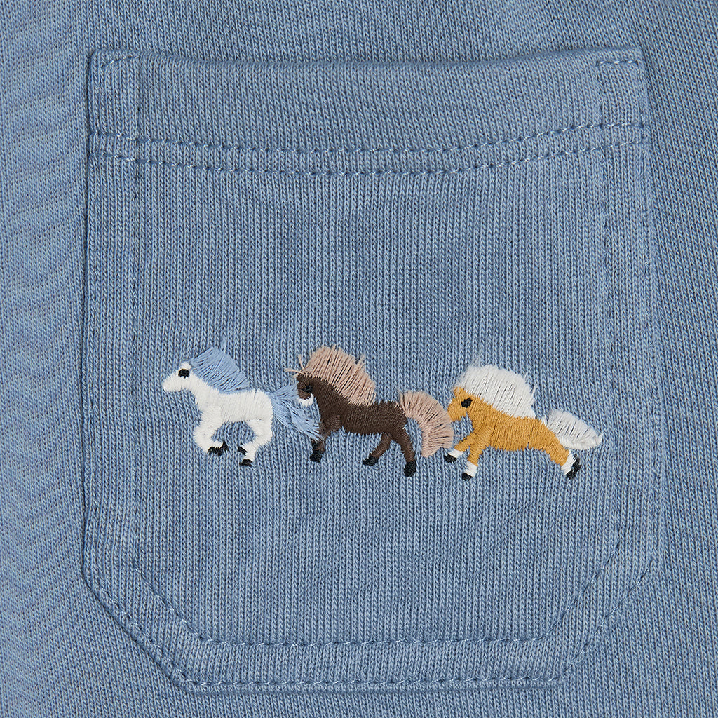 Stella McCartney Baby Tracksuit With Horse Embroidery Blue