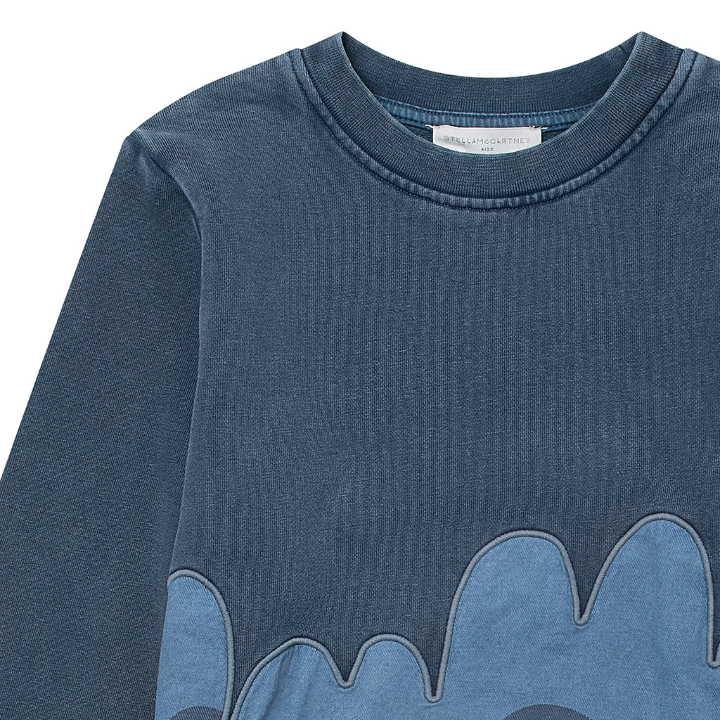 Stella McCartney Child Sweatshirt With Horses Print Blue