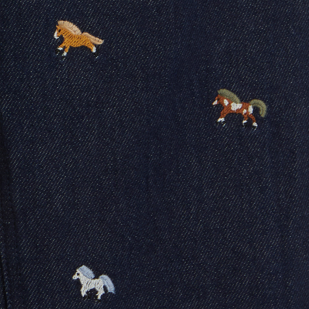 Stella McCartney Child Denim Pants With Horse Embroidery Navy Blue