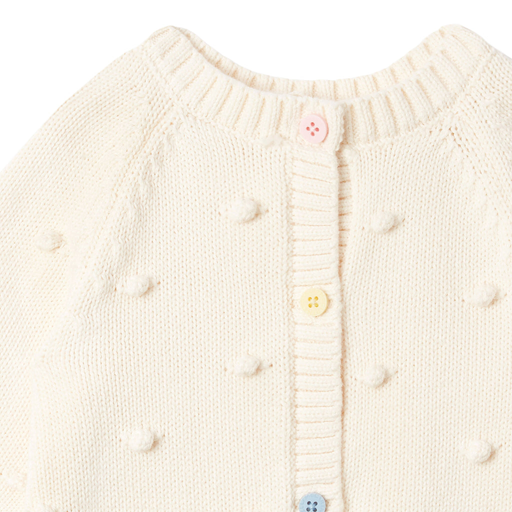 Stella McCartney Baby Popcorn Knit Cardigan Cream
