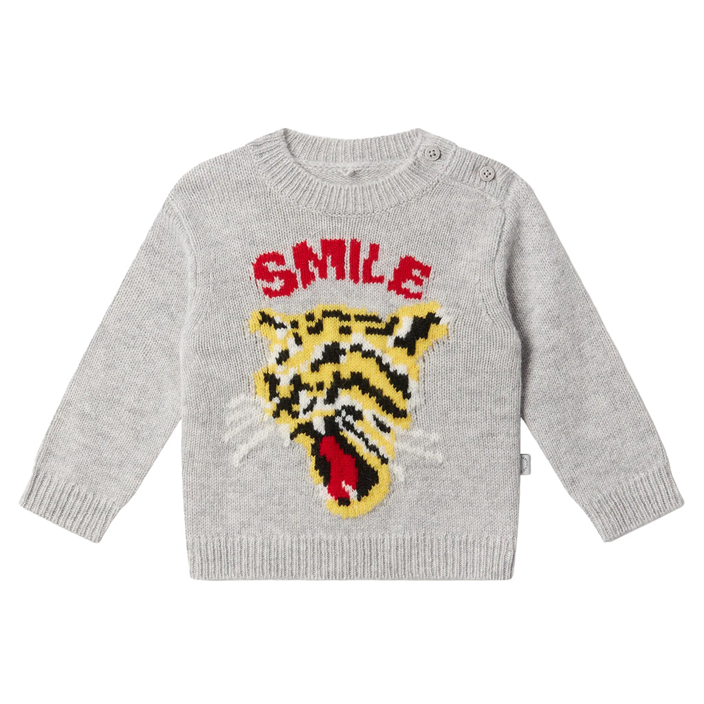 Stella McCartney Baby Sweater Tiger Graphic Grey