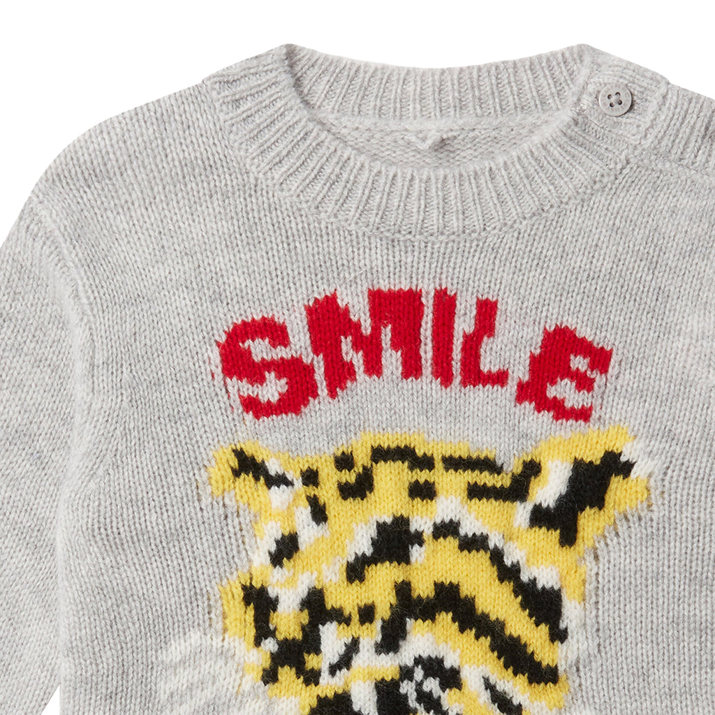 Stella McCartney Baby Sweater Tiger Graphic Grey
