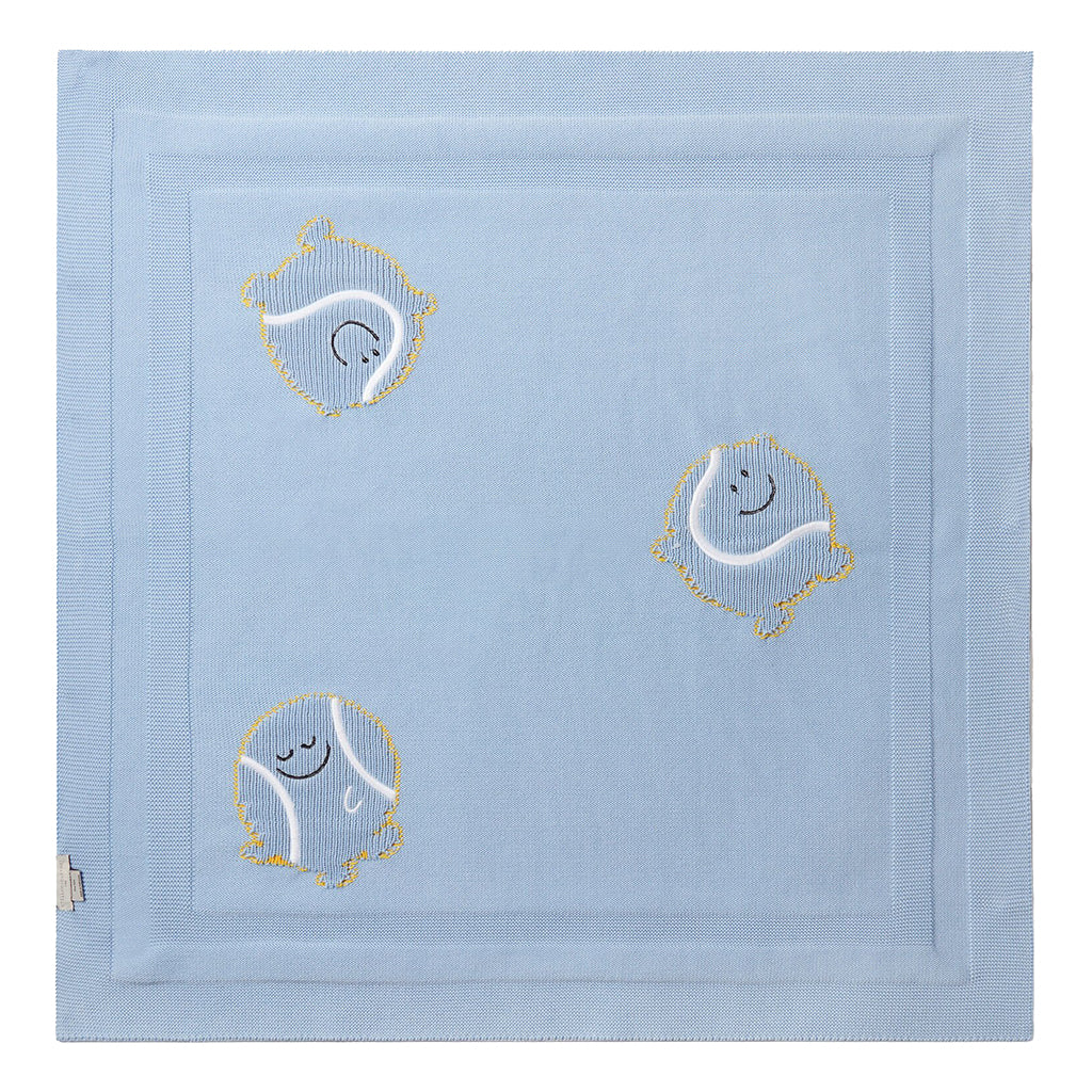 Stella McCartney Baby Knit Blanket With Tennis Balls Blue