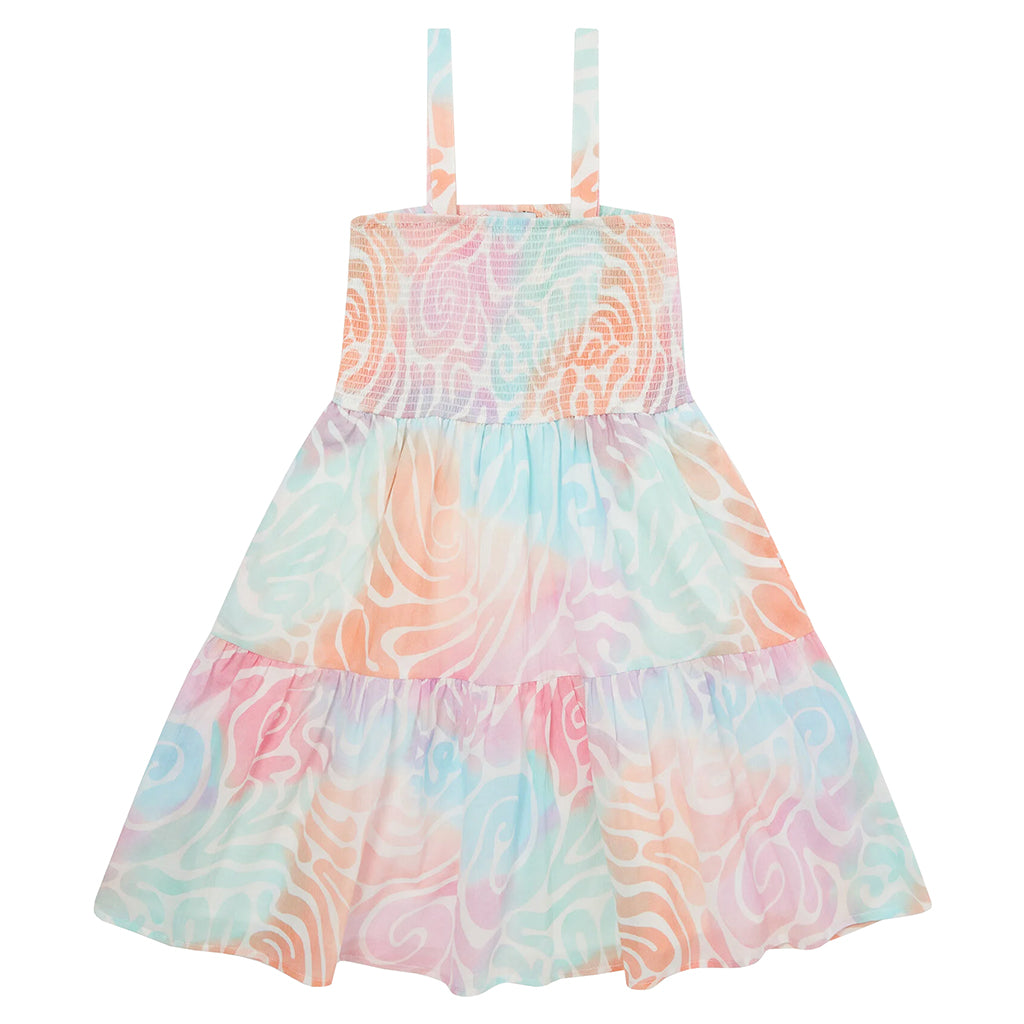 Stella McCartney Child Dress Tie Dye Wave Print Multicolour
