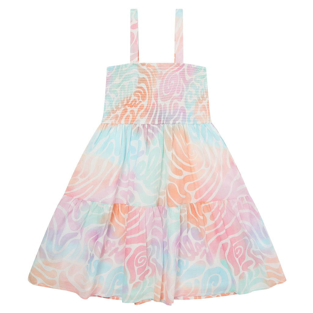 Stella McCartney Child Dress Tie Dye Wave Print Multicolour