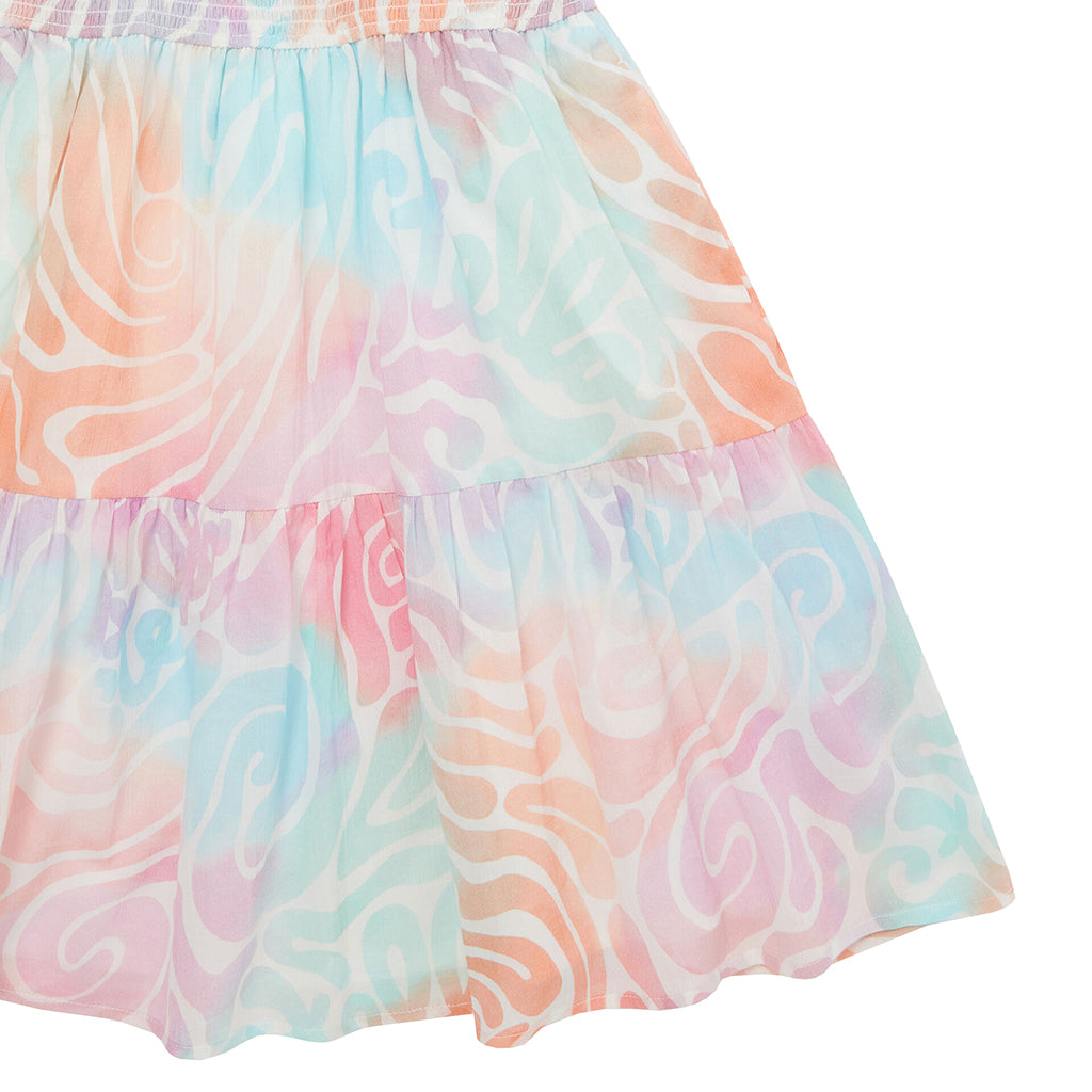 Stella McCartney Child Dress Tie Dye Wave Print Multicolour