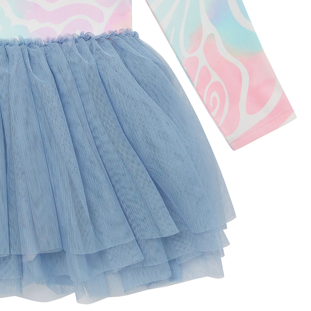 Stella McCartney Child Leotard Dress Tie Dye Wave Print Multicolour