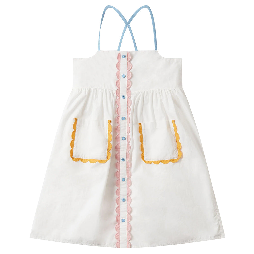 Stella McCartney Child Dress With Scalloped Details White