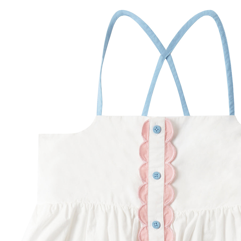 Stella McCartney Child Dress With Scalloped Details White