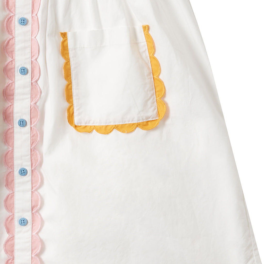 Stella McCartney Child Dress With Scalloped Details White