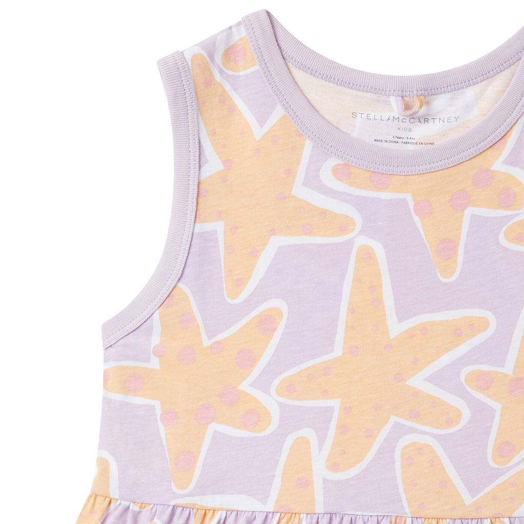 Stella McCartney Child Jersey Dress Starfish Print Purple