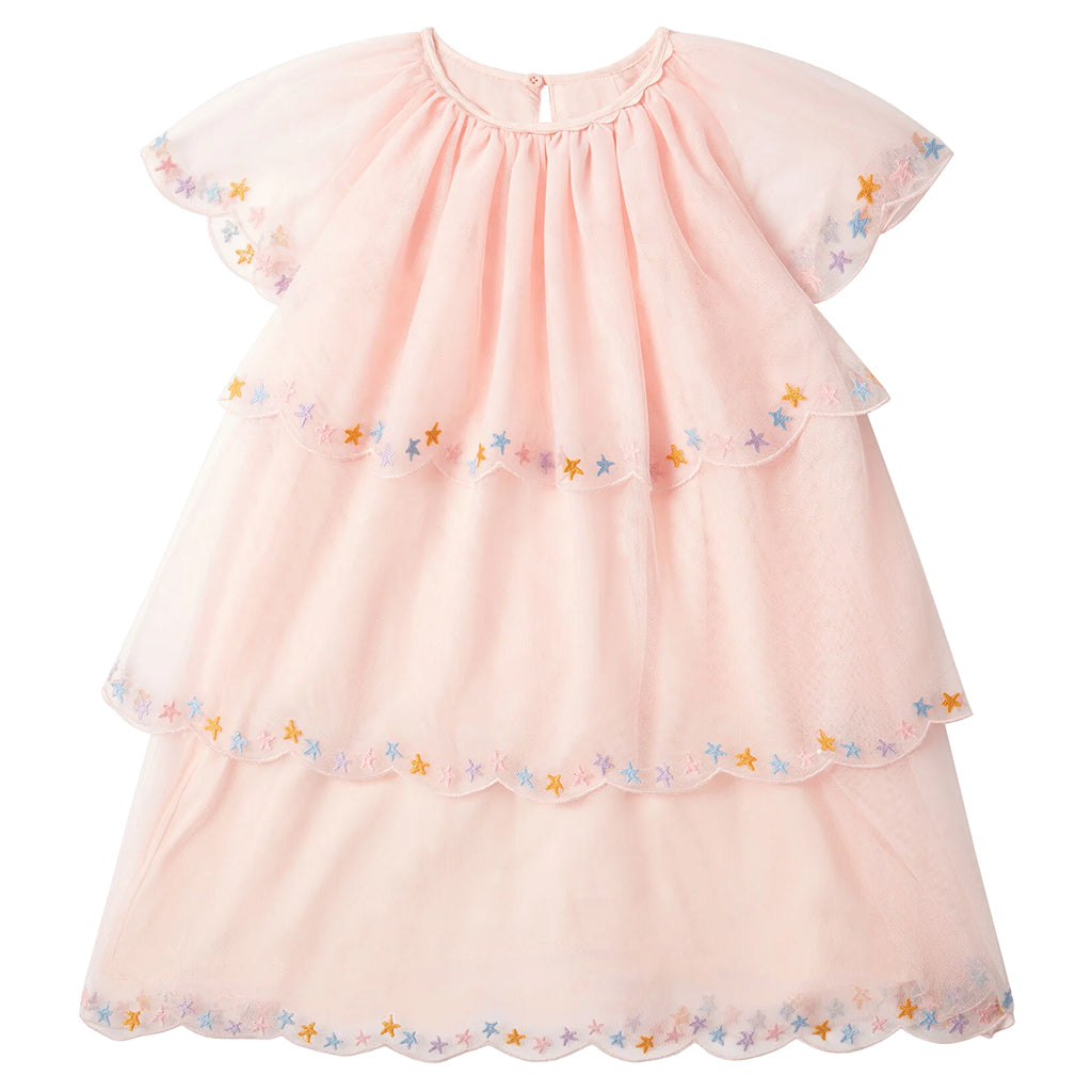 Stella McCartney Child Tulle Dress With Stars Embroidery Pink