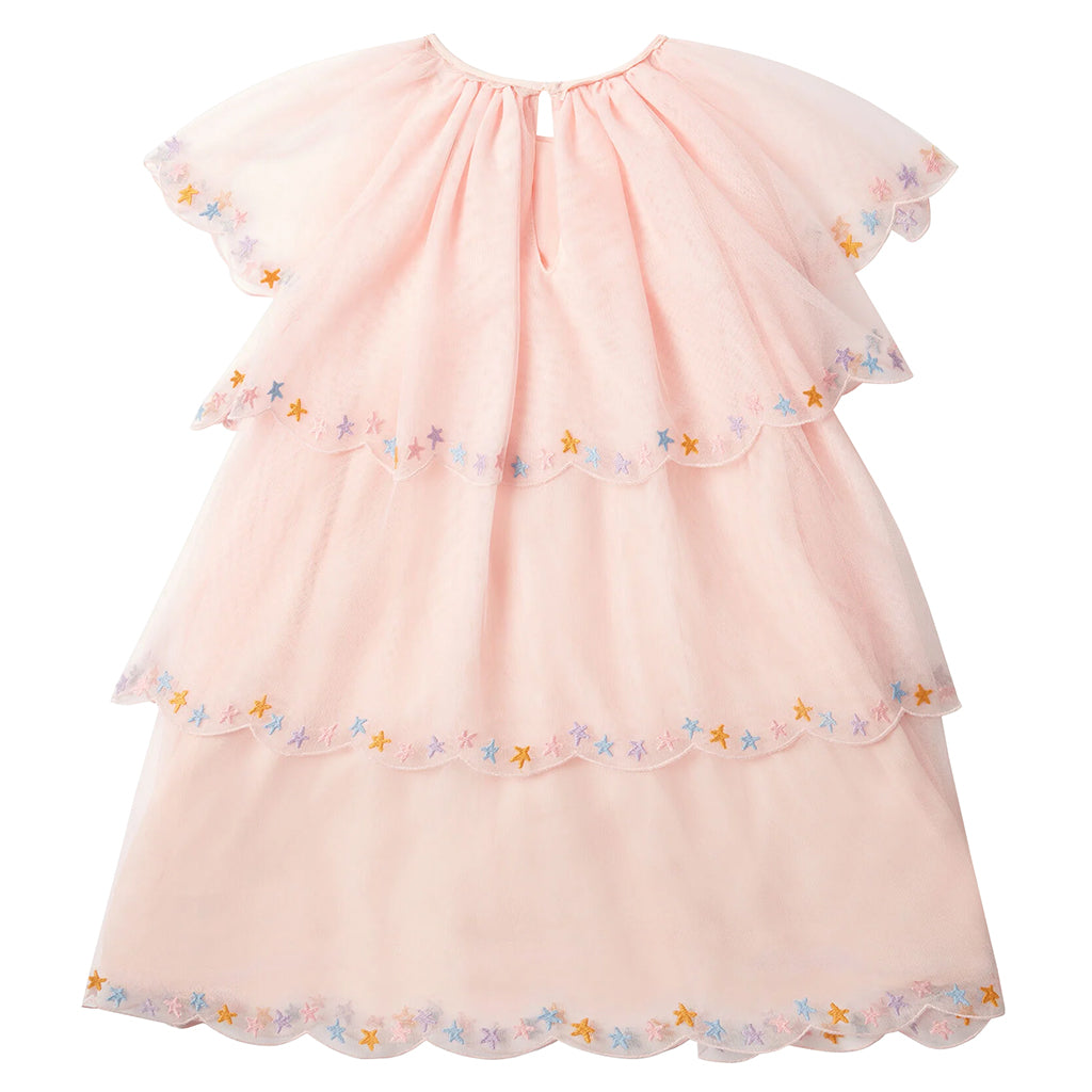 Stella McCartney Child Tulle Dress With Stars Embroidery Pink