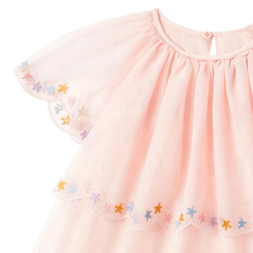 Stella McCartney Child Tulle Dress With Stars Embroidery Pink