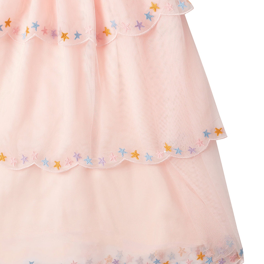 Stella McCartney Child Tulle Dress With Stars Embroidery Pink