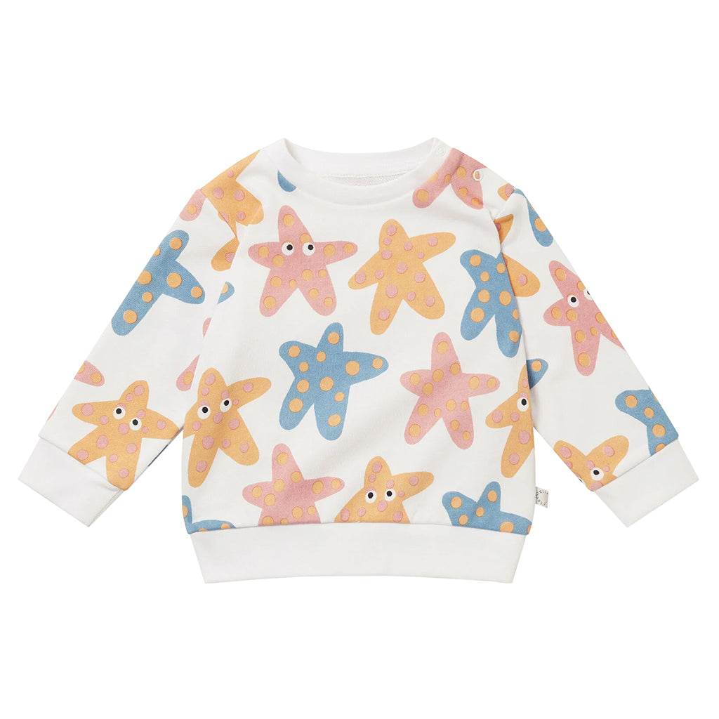 Stella McCartney Baby Sweatshirt Starfish Print White
