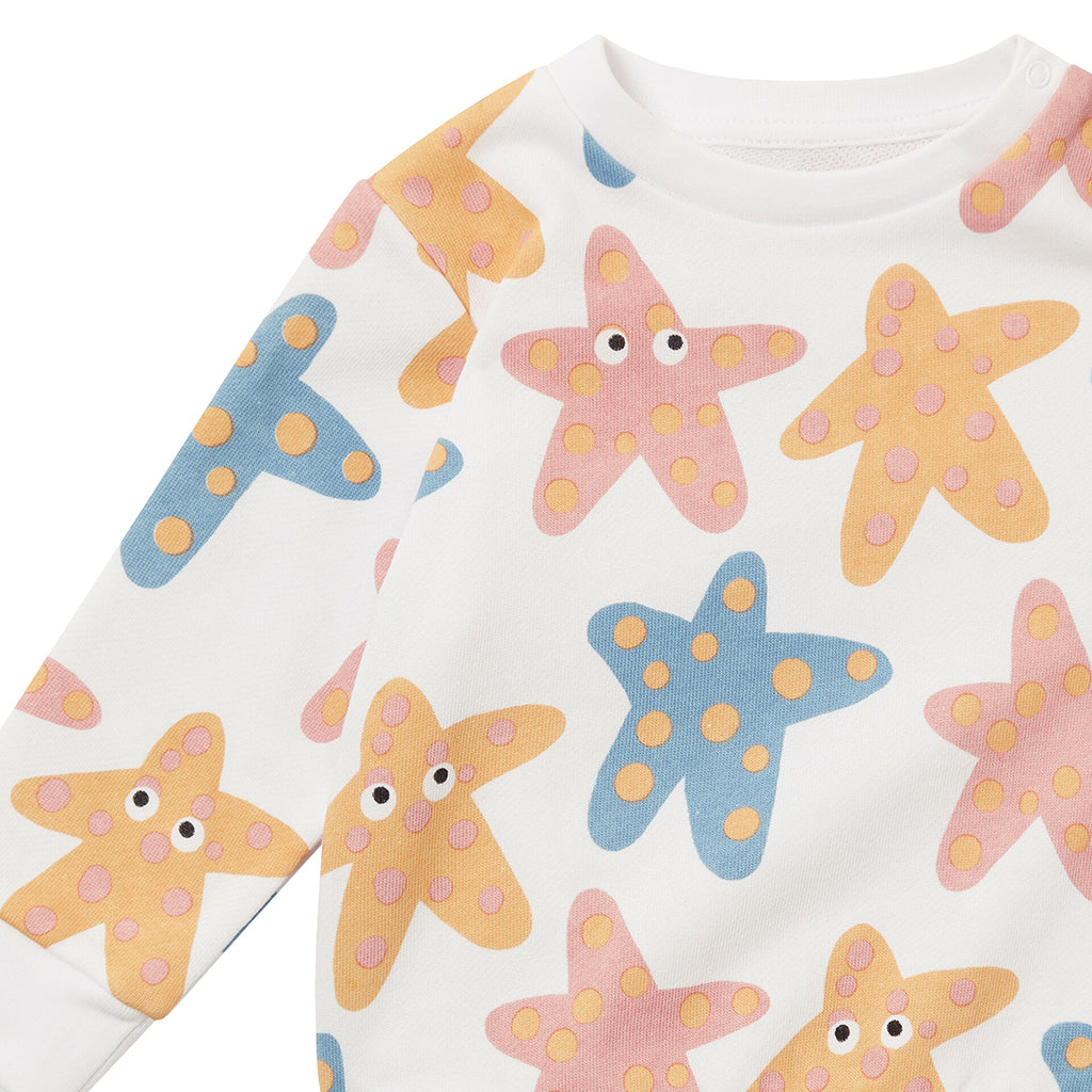 Stella McCartney Baby Sweatshirt Starfish Print White