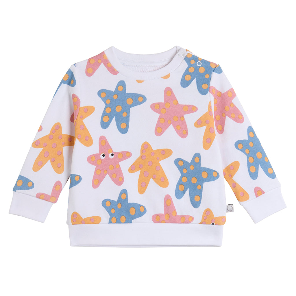 Stella McCartney Baby Sweatshirt Starfish Print White