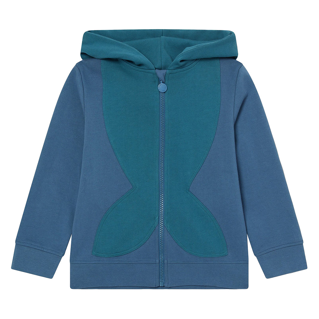 Stella McCartney Child Hooded Sweatshirt With Whale Print Blue