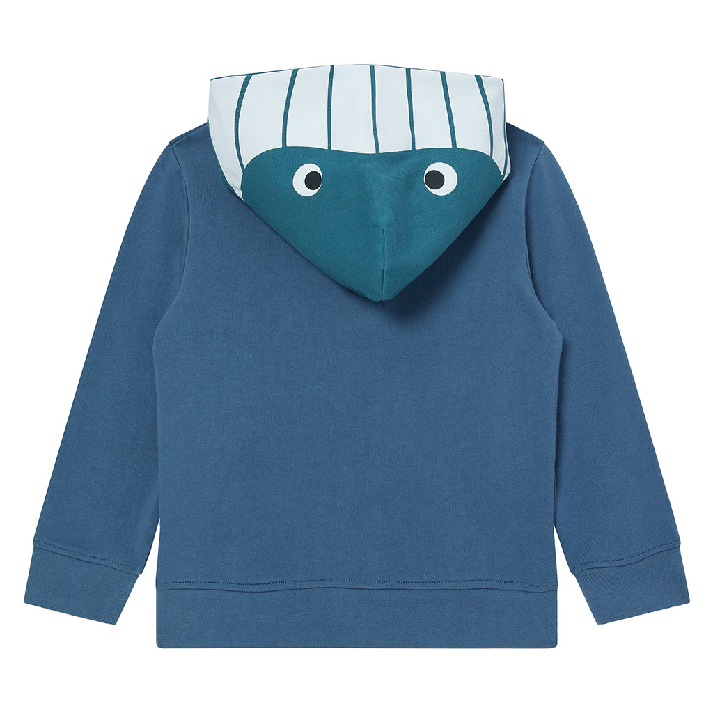 Stella McCartney Child Hooded Sweatshirt With Whale Print Blue