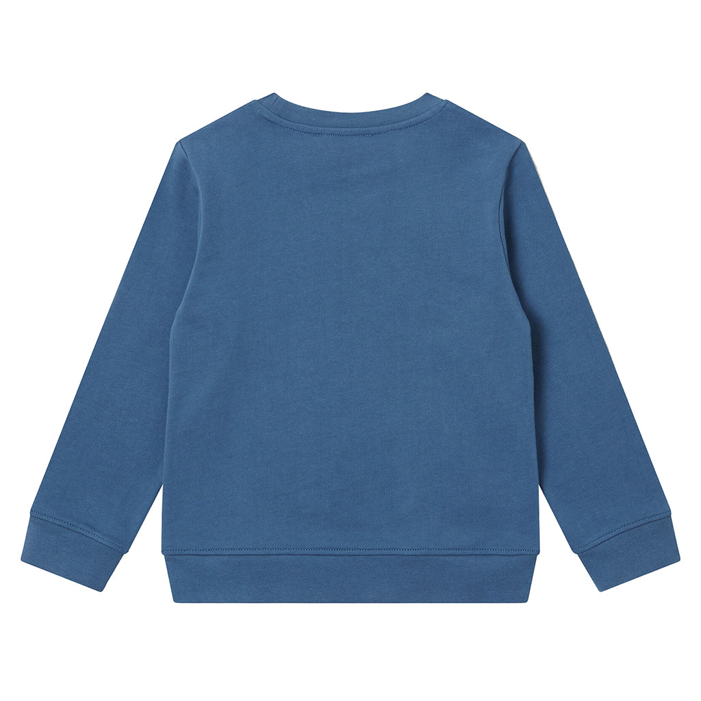 Stella McCartney Child Sweatshirt With Whale Logo Disk Print Blue