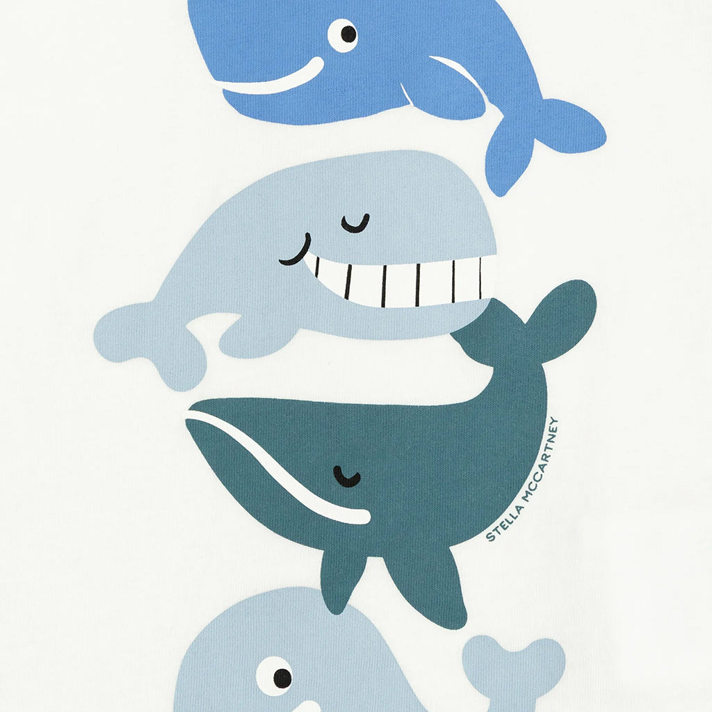 Stella McCartney Baby T-Shirt With Whales Print White