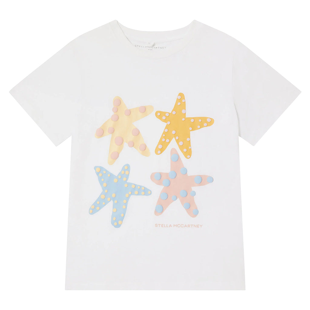 Stella McCartney Child T-shirt With Starfish Print White