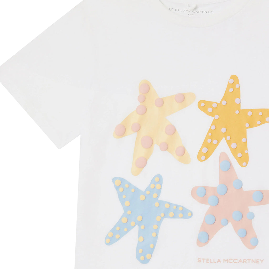 Stella McCartney Child T-shirt With Starfish Print White