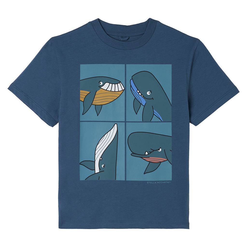 Stella McCartney Child T-Shirt With Whales Print Blue