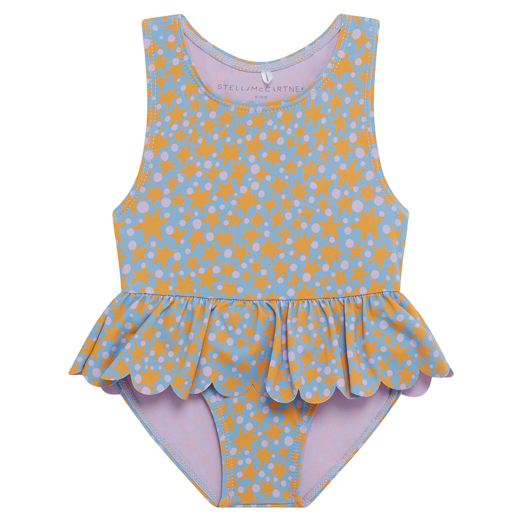 Stella McCartney Baby Swimsuit Stars And Dots Print Blue