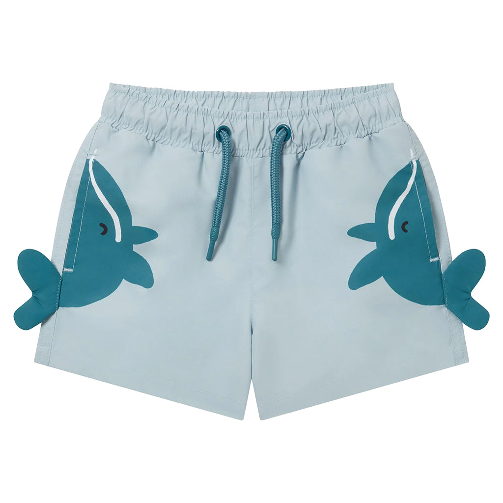 Stella McCartney Baby Swim Shorts Whale Print Blue