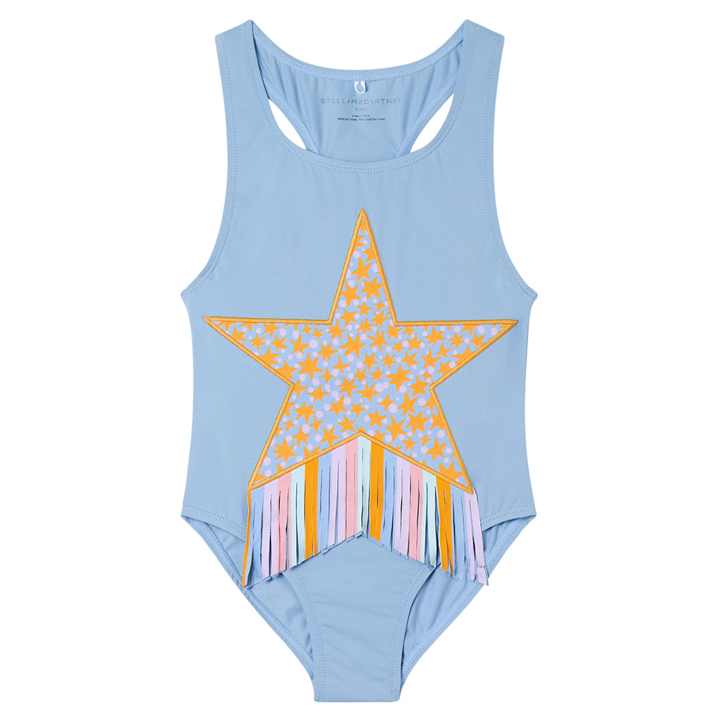 Stella McCartney Child Swimsuit With Star And Fringe Blue
