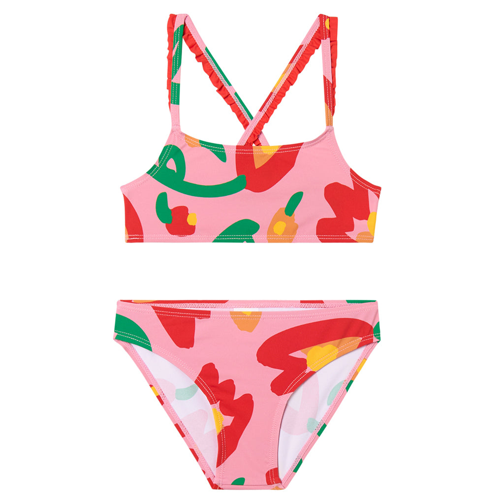 Stella McCartney Child Two Piece Swimsuit Tulips Print Pink