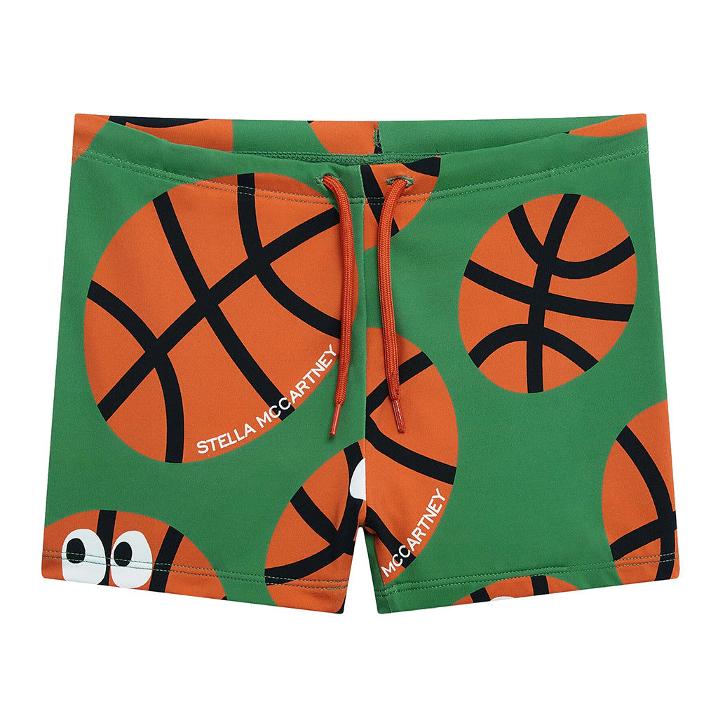Stella McCartney Child Swim Shorts Basketball Print Green