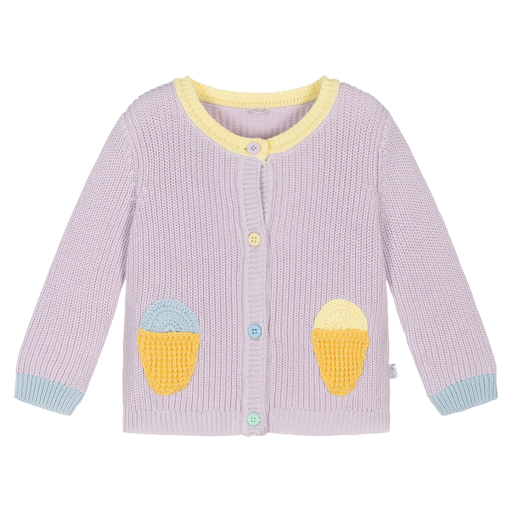 Stella McCartney Baby Cardigan Purple With Ice Cream Crochet