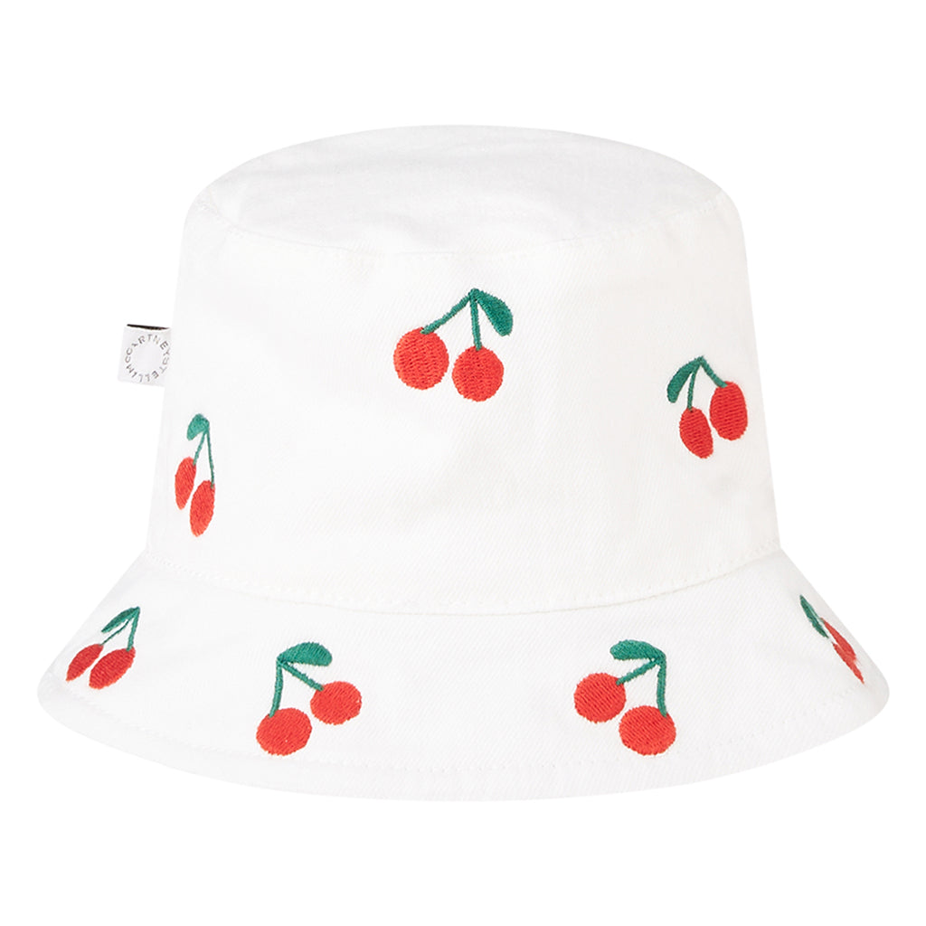 Stella McCartney Baby Hat With Cherries Embroidery White