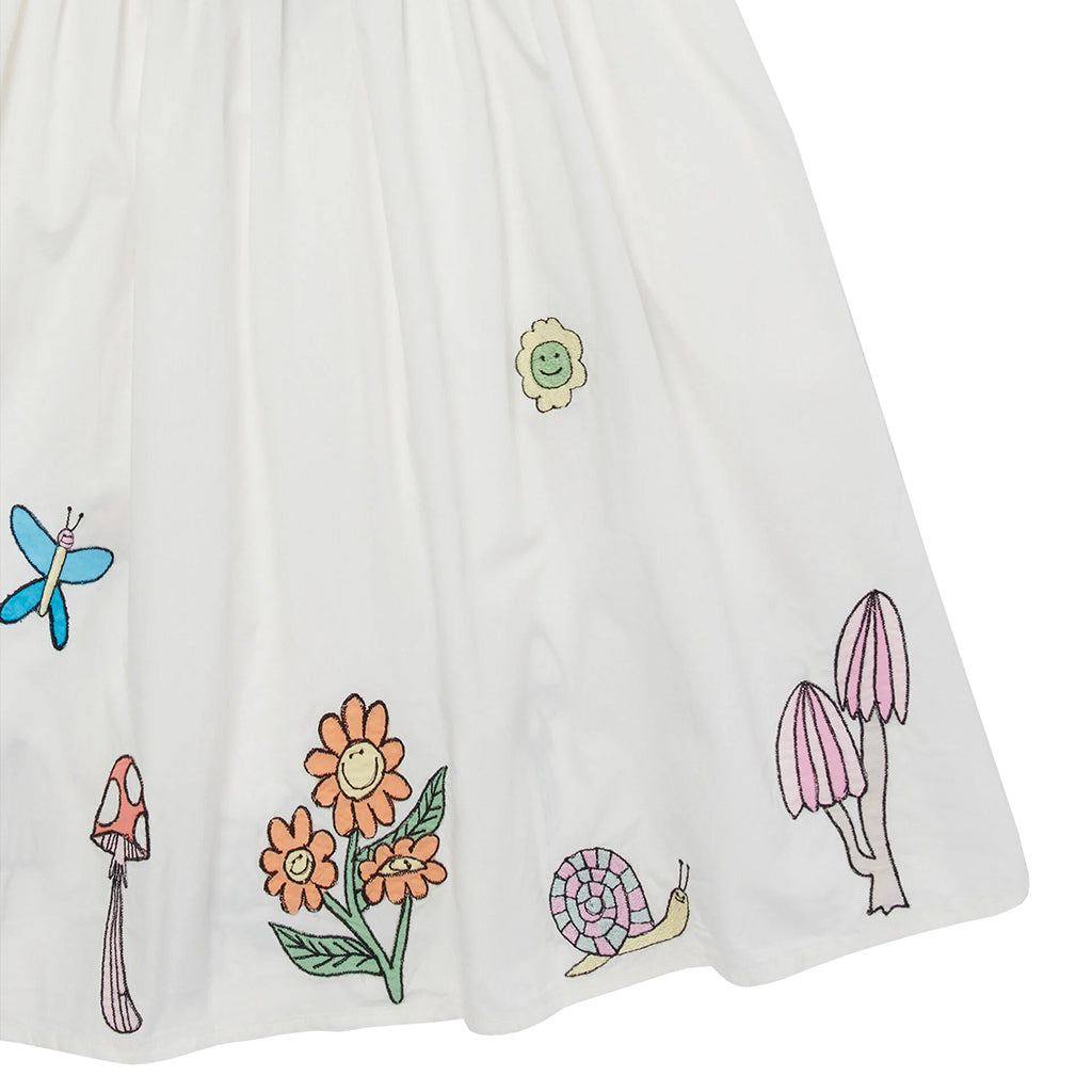 Stella McCartney Child Dress White With Fairyland Embroidery