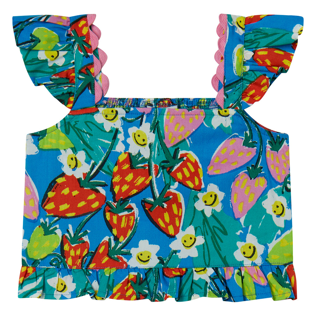 Stella McCartney Child Blouse Strawberry Floral Print Blue