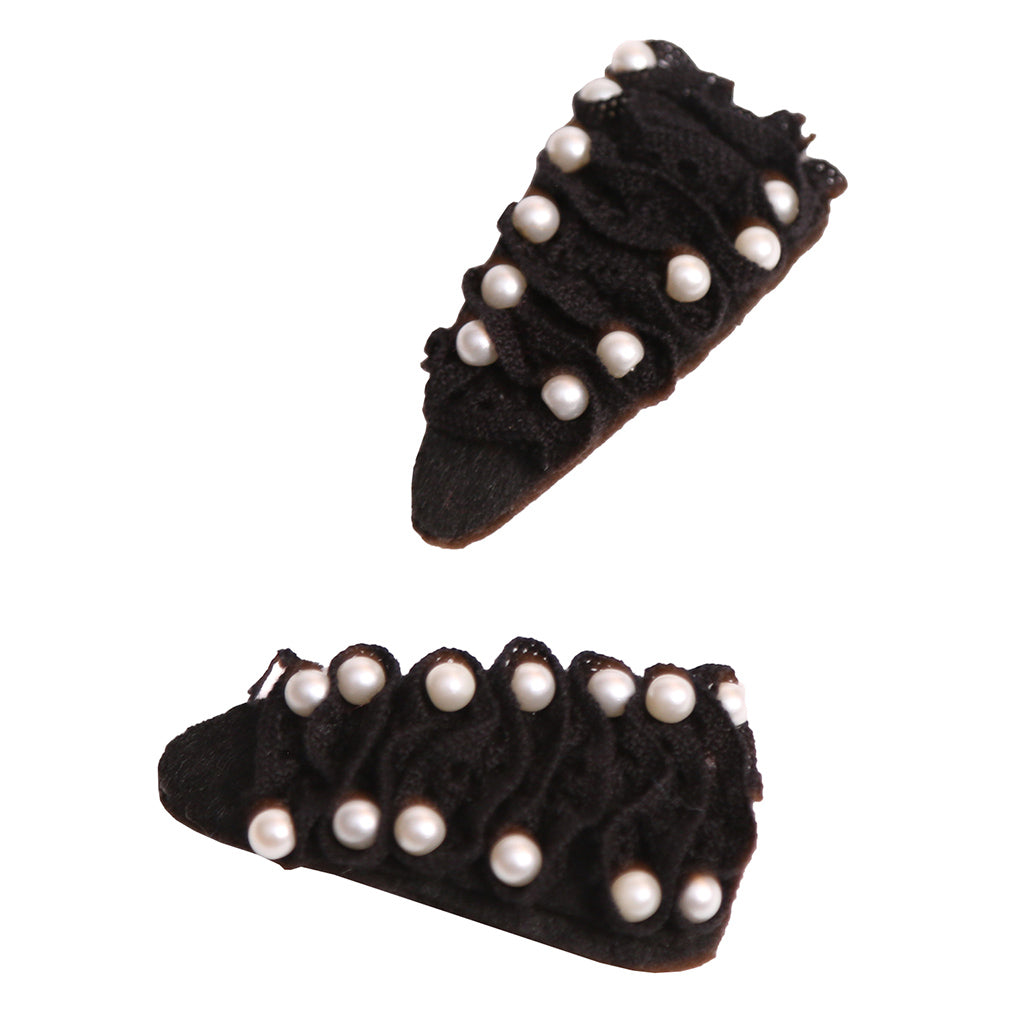 Tia Cibani Kids Child Gael Scrolled Lace Hair Clips Kohl Black